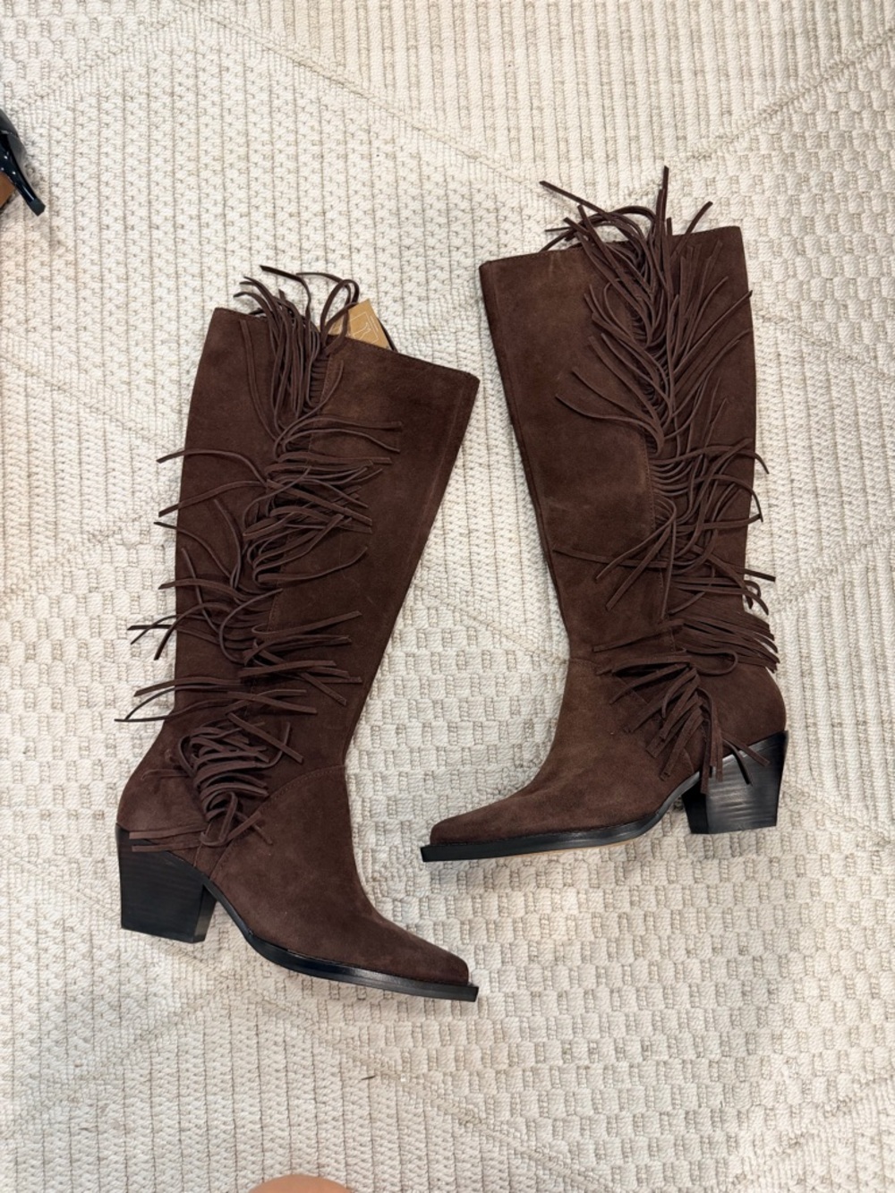 Dolce Vita Women's Brown Wide Calf Roley Fringe Western Boot - Picture 2 of 7